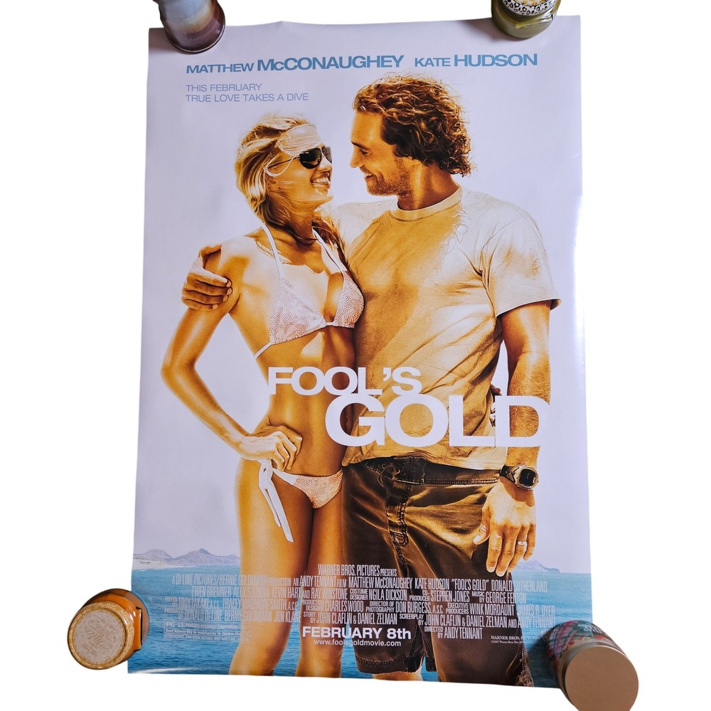 Fool's Gold 2008 Original One Sheet Movie Poster 27x40 McConaughey Hudson D/S‎
